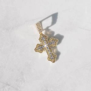 Collier pendentif croix en moissanite de luxe, plaqué or 18 carats, argent sterling 925, bijoux chrétiens - Product Image 5