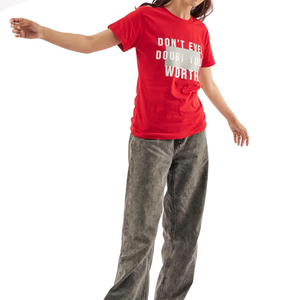 Plus Size <b>Tee</b> <b>Shirts</b> <b>For</b> <b>Lady</b> <b>Red</b> Color Cotton Polyester Made Quick Dry Breathable Casual Wear Summer T-<b>Shirts</b> - Product Image 4
