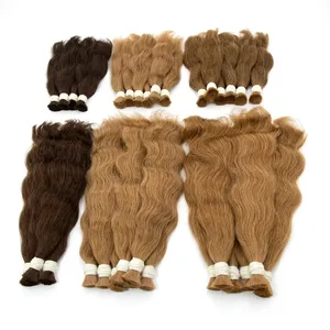 Brown Wavy Remy Indian <b>Human</b> <b>Hair</b> <b>Weave</b> Long Soft Silky Natural Custom Size Silk Base Double Drawn - Product Image 2
