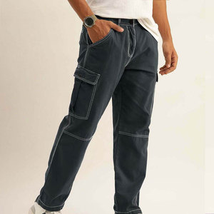 Pantalon cargo en coton pour homme, qualité supérieure, imprimé sur mesure, taille ajustable, design multi-poches, coupe droite, respirant, pour un usage quotidien décontracté - Product Image 4