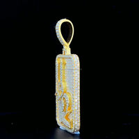 Pendentif Moissanite Rectangulaire Personnalisé en Usine S925 10K 14K 18K Plaqué Or Pendentif VVS1 D Moissanite Diamant Nombre Pendentifs