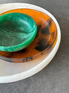 Bol en résine époxy fait main, taille et couleur personnalisées, nouveau design tendance - vaisselle de cuisine durable pour décorer les salades - Product Image 2