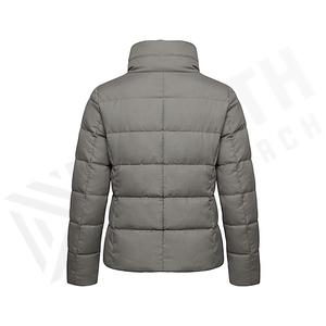 Hooded Quilted Waterproof <b>Bubble</b> Jacket Black Full Sleeve Winter Windproof Cotton Shell Knitted Fabric Polyester Filling Stand - Product Image 2