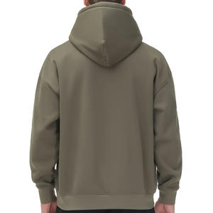 Sudadera con capucha y cremallera para hombre, 100% algodón polar, con bolsillo canguro, transpirable, de secado rápido, corte holgado, diseño elegante para invierno - Product Image 2