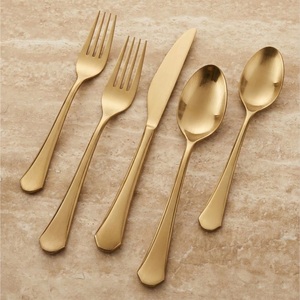 Wholesale Vintage Gold Brass Cutlery Set With Unique Twisted Handle Design Hotel Wedding Tableware <b>Dinner</b> <b>Knife</b> Fork Spoon Set - Product Image 5