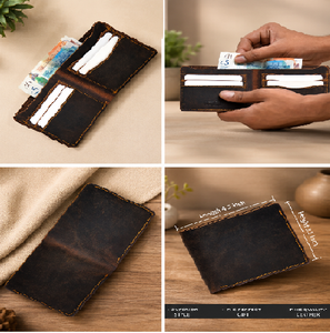 Cartera de Cuero Profesional para Hombre con Protección RFID, Cartera Compacta de Cuero Negro, Múltiples Compartimentos para Tarjetas, Diseño de Cuero - Product Image 6