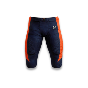 Custom Men's American Football Jersey Set Navy Orange V-Neck Short Sleeve <b>Moisture</b> Wicking Fitted Apparel - Product Image 5