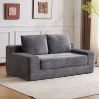 Canapé-lit convertible et pliable avec 2 oreillers, canapé rembourré sans armature pour appartement, salon et chambre d'amis