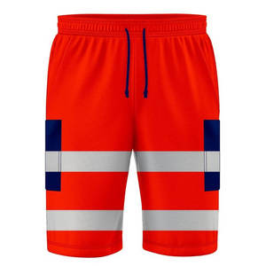 กางเกงขาสั้นทำงานนิรภัยแบบสะท้อนแสงสีเทาสำหรับผู้ชาย ผ้าแคนวาสแต่งลูกไม้สไตล์ฮิปฮอป ขายส่ง กันน้ำและกันลม - Product Image 5