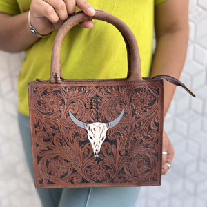 Real Leather New Designer Hand Tooled Carving Leather Shoulder <b>Bag</b> Gypsy Boho Vintage Handmade <b>Small</b> Size Stylish <b>Bags</b> - Product Image 1