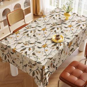 Décoration : 1 nappe en coton brodé de qualité supérieure – Tissu doux de couleur unie pour mariage, fête - Product Image 6