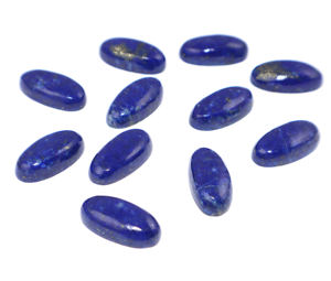 Pierre précieuse naturelle Lapis Lazuli cabochon, forme ovale 10x20mm, pierre en vrac pour la fabrication de bijoux, vente en gros, provenance Inde - Product Image 2