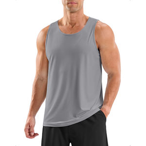 Camiseta sin mangas para hombre, con logo personalizado, ligera, para gimnasio, fitness, ejercicio, entrenamiento muscular. - Product Image 1