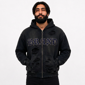 Fábrica de Sudaderas Personalizadas al por Mayor para Hombre, Sudadera de Forro Polar de 500 g/m², Estilo Urbano, Producción para Marcas Estadounidenses - Product Image 2