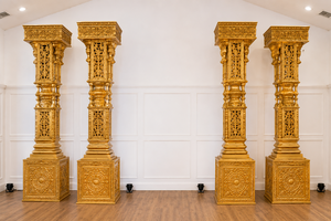 Modern Tamil Wedding Mandap Setup Side <b>Panels</b> Luxury Hindu Wedding Decor Custom Lightweight <b>Fiberglass</b> Event Decor Manufacturer - Product Image 4