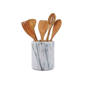 Portacubiertos de mármol más vendido con base pesada que garantiza estabilidad y almacenamiento organizado para utensilios de cocina diarios en el hogar. - Product Image 1