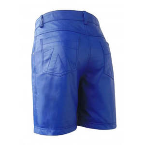 Pantalones cortos cargo de cuero genuino para adultos, teñidos lisos, personalizados, de alta calidad OEM, ideales para discoteca, en oferta. - Product Image 4