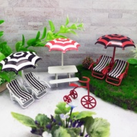 Maison de poupée miniature 1:12, chaise longue de piscine, chariot de courses, tricycle, chaise en fil métallique - Ensemble de meubles jouets multicolores Nonw Brand