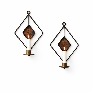 Applique murale artisanale en fer noir pour bougie suspendue, design à bras courbé, lanterne en verre, fixation sécurisée, ambiance chaleureuse, décoration intérieure - Product Image 2