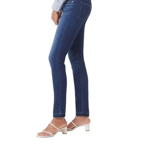 Women Mid Waist Casual Dark <b>Denim</b> Straight Jeans Regular Fit <b>Stretch</b> Breathable 100% Cotton Fashionable OEM Export Wholesale - Product Image 3