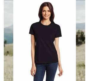 Camisetas casuales en blanco lisas de tela de bambú con cuello redondo de manga corta para mujeres y niñas en todos los tamaños para mujeres - Product Image 3