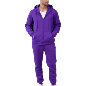 Ensemble de survêtement personnalisé en polyester interlock 250 GSM pour homme, veste zippée et pantalon de jogging, imprimé camouflage sublimé, tenue de sport d'extérieur - Product Image 1