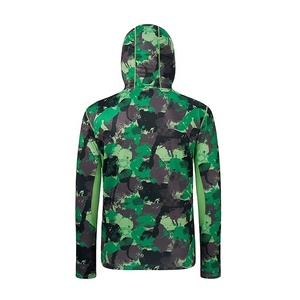 Chemise de pêche à manches longues à capuche camouflage vert, UPF 50, séchage rapide, polyester, impression par sublimation, pour homme adulte - Product Image 2