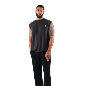 Camiseta sin mangas gris oscuro para hombre, estilo oversize, para gimnasio, entrenamiento muscular, fitness, ropa urbana, OEM, al por mayor - Product Image 2