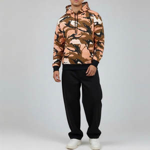 Sweat-shirts de luxe personnalisés pour hommes, coupe ample en coton, style camouflage, streetwear, sweats à capuche camouflage épais pour hommes - Product Image 5
