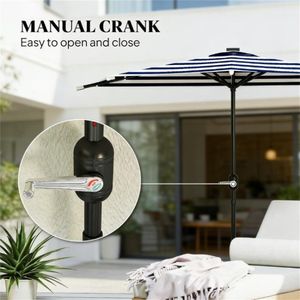 Ombrellone da Esterno Blu Navy per Terrazzo e Cortile Senza Base - Ombrelloni e Basi per Patio - Product Image 4