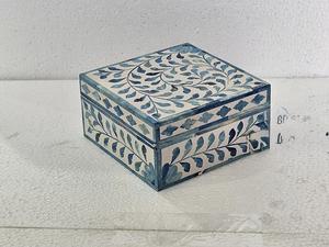 Boîte à bijoux artisanale en os incrusté, motif floral marocain, écologique, pour rangement décoratif, décoration de table, nouvel an - Product Image 5