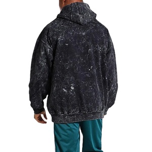 Sudadera con capucha suelta de mezcla de algodón básica personalizada para parejas 2026, ropa informal cómoda de tela Premium con lavado ácido - Product Image 5