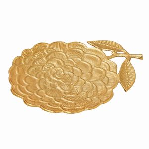 Plateau décoratif en métal doré en forme de feuille, élégant pour servir et décorer la maison - Product Image 1