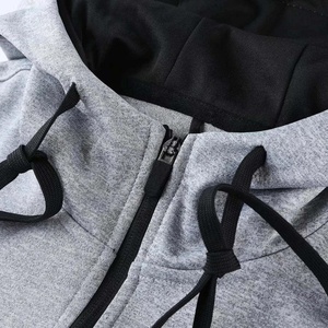Conjunto Deportivo Informal con Capucha para Hombre, Color Gris, Cierre Completo, Color Sólido, Ligero, Transpirable, de Secado Rápido, Pantalones Deportivos Casuales, 100% Algodón - Product Image 6