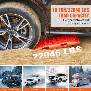 Tablas de Tracción de 10 Toneladas de Material PP para Recuperación de Vehículos Todoterreno/Autos/Camionetas/SUVs/RV, Tapetes de Tracción para Neumáticos, Par de Rampas y Escaleras - Product Image 3