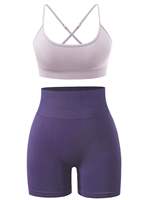 Nouvel ensemble de shorts de yoga 2 pièces personnalisés de haute qualité, anti-bactériens, respirants, à séchage rapide, écologiques, taille haute, avec coutures sur le devant