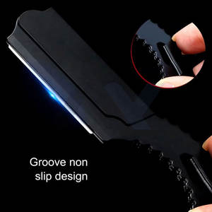 Rasoir droit professionnel de qualité supérieure pour barbier, double anneau, en acier inoxydable, pour hommes - Product Image 5