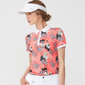 Polo respirant en coton pour femme, couleur unie, manches courtes, tricoté, décontracté, boutonné, pour l'été 2026 - Product Image 1