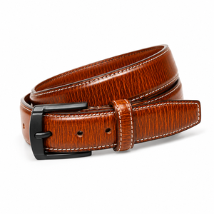 Ceinture en cuir véritable pour homme, en cuir de vachette, couleur unie, boucle à ardillon, formelle, décontractée, largeur 35 mm, durable, moulage monobloc - Product Image 1