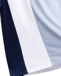 Achetez un nouveau polo pour homme personnalisé à manches courtes, à blocs de couleur, avec fermeture éclair, décontracté, tricoté, coupe classique - Product Image 2
