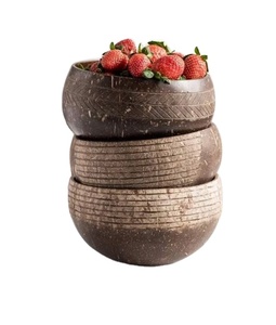 Tazones Ecológicos de Cáscara de Coco con Grabado de Logotipo, Tazón Natural para Servir Comida Vegana, Duradero para Uso Doméstico, Embalaje Personalizado Disponible - Product Image 1