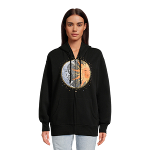Full Zipper 100% Cotton Plus Size Women's Printed Hooded Hoodies Winter Season Full Sleeve Slim Fit Casual Printed Men Hoodies - Product Image 2