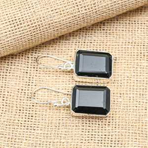 Pendientes de plata con espinela negra, plata de ley 925, joyería hecha a mano, regalo de aniversario para ella - Product Image 6