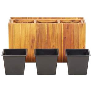 Jardinières surélevées en bois d'acacia massif, pots et jardinières marron pour plantes moyennes - Product Image 3