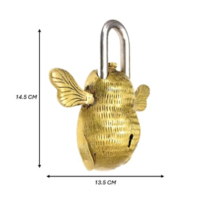 Gold Plated Brass Turtle <b>Padlock</b> Figurine with Keys Feng Shui Decorative Brass Artwork for Residential Interiors - Product Image 2