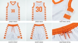 Mens <b>Basketball</b> Jersey and Shorts Set Custom Sports Uniform Breathable Plus <b>Size</b> 100% Polyester Quick Dry Training Wear - Product Image 4