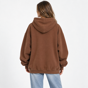 Sweat à capuche ample à épaules tombantes avec poche kangourou en molleton doux pour femme, idéal pour le quotidien – Fabrication sur mesure - Product Image 4