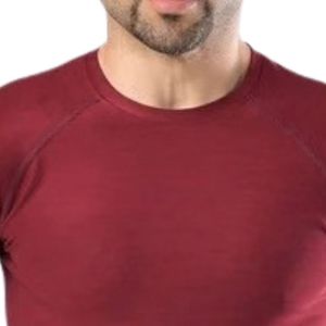 T-shirt ajusté à manches courtes et col rond pour homme, couleur bordeaux, coupe slim, décontracté et sportif, idéal pour l'entraînement et le fitness, vente en gros - Product Image 2