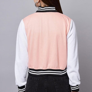 เสื้อแจ็คเก็ตเลตเตอร์แมนผู้หญิง ติดกระดุมแป๊ก คอปกและปลายแขนเสื้อแบบริบ ดีไซน์ทันสมัย สไตล์ลำลอง สตรีทแวร์ - Product Image 2