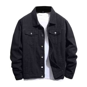 Veste en jean bleu vintage à manches longues slim décontractée pour homme 2024, respirante, idéale pour l'hiver - Product Image 1